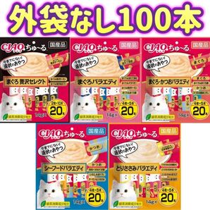 【5種類・外袋なし100本】ciaoちゅ〜る チャオちゅーる ちゅーる ちゃおちゅーる チャオチュール ちゅーる