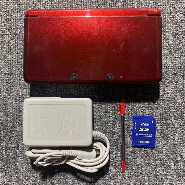ニンテンドー3DS フレアレッド 充電器付き