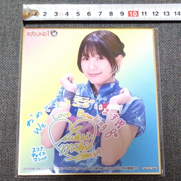 ラウンドワン スコアチョイスコンペ SP40 坪井美樹 プロ ミニ色紙 非売品