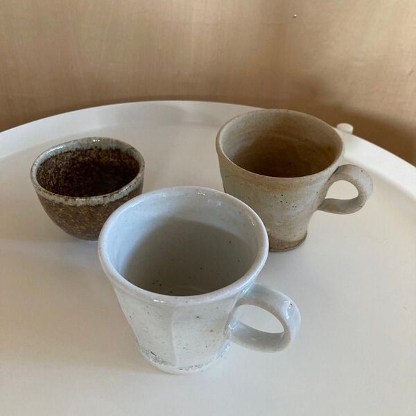 作家不明 3個セット 陶器 マグカップ 湯呑み 小鉢 3点 まとめ売り ヴィンテージ