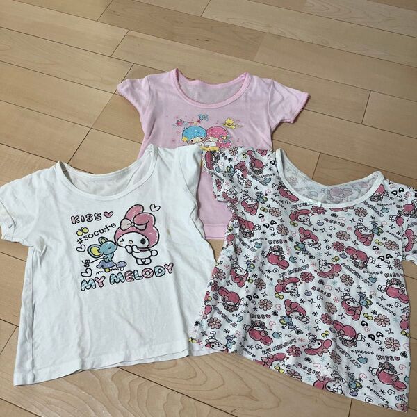 肌着 半袖 110 サンリオ キティ キキララ マイメロ