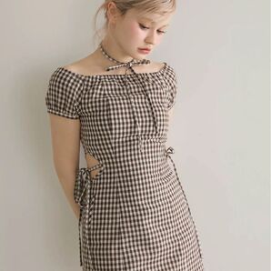 Becky check mini dress brown andmary