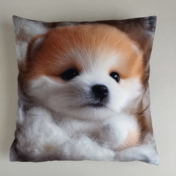 ●アウトレット品●【新品】子犬の柴犬・クッションカバー 45.72x45.72cm(45×45cmクッション用)ジッパー開閉