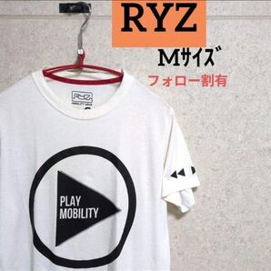 RYZ ライズ プリント ロゴ Tシャツ ホワイト