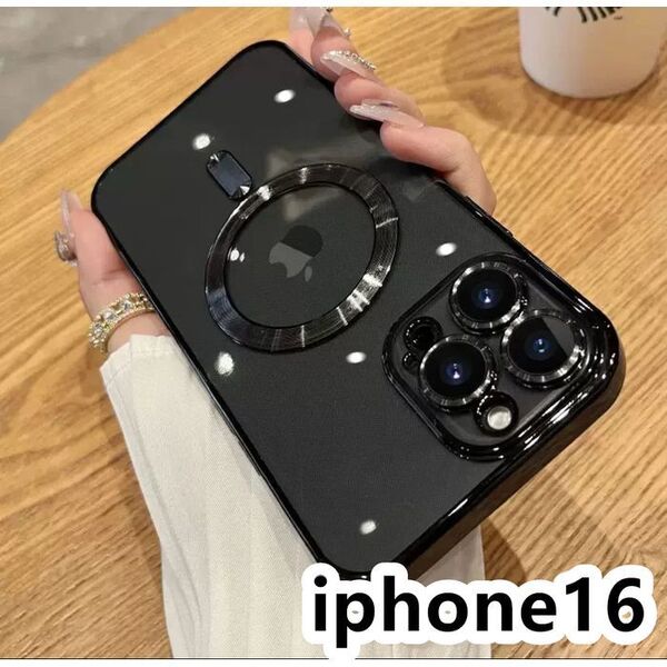 iphone16ケース TPU 無線 磁気 ワイヤレス充電 ブラック3