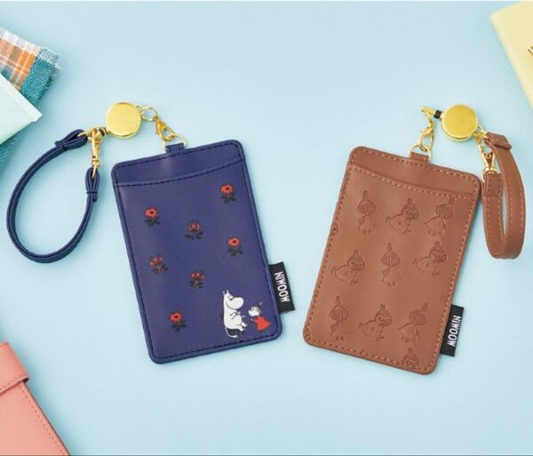 【新品 未使用 未開封】ムーミン パスケース 定期入れ MOOMIN リトルミイ リール付き ネイビー