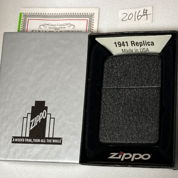 ZIPPO 1941レプリカ #28582 ブラッククラックル 未使用 極美品 箱付き 2016年製