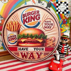 バーガーキング⑥ BURGER KING ブリキ看板 アメリカン雑貨 アメリカン 看板 アメリカンダイナー ファーストフード