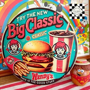 ウェンディーズ③ ブリキ看板 アメリカン雑貨 アメリカン 看板 アメリカンダイナー ファーストフード アメリカンフェンス ダイナー