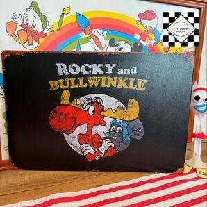 ロッキーとブルウィンクルの大冒険③ アメコミ ブリキ看板 アメリカン雑貨 アメリカンフェンス アメリカンガレージ 世田谷ベース