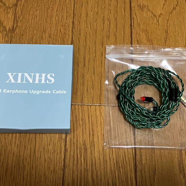 美品 XINHS F08 4 コア エメラルド高純度銀メッキ単結晶銅アップグレード ケーブル 2pin 4.4mm