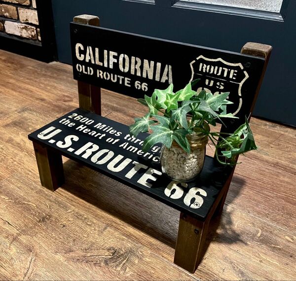 オーダー制作 男前インテリア ルート66 ROUTE66 ヴィンテージ風 屋外対応 木工雑貨 インテリア雑貨 ガーデン雑貨