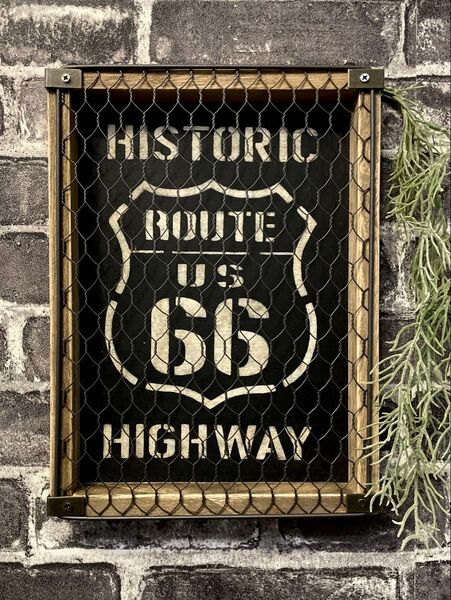 No.588 男前インテリア ルート66 ROUTE66 ヴィンテージ風 木工雑貨 インダストリアル インテリア雑貨