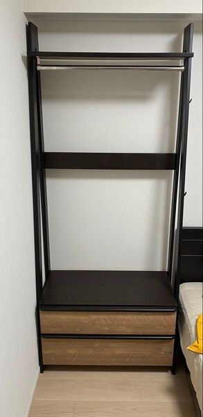 【美品】ニトリ ハンガーラック ワードローブ 二段収納