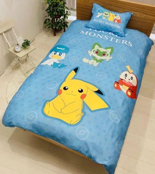 新品・ポケモン 掛け布団カバー+枕カバーセット