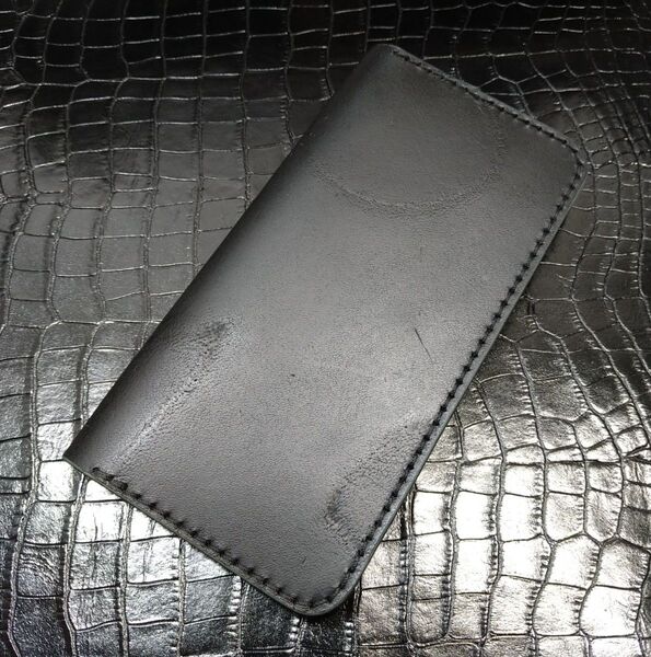 特別価格 一点物 クロムエクセルレザー 姫路レザー 焼印 ロングウォレット 長財布 手縫い ハンドメイド 茶芯 焼き印 ベンズ