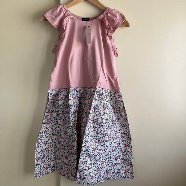 新品★green label relaxing グリーンレーベルリラクシング★フリルトップス花柄ワンピース 定価4,620円
