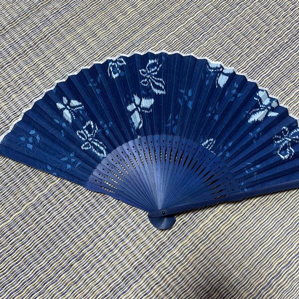 扇子 藍 蝶