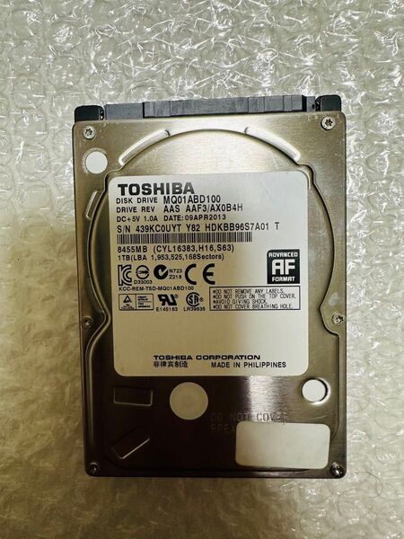 TOSHIBA MQ01ABD100 1TB HDD