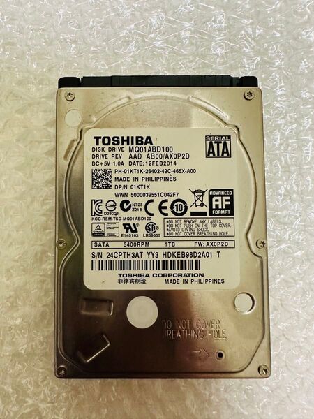 TOSHIBA MQ01ABD100 1TB HDD SATA