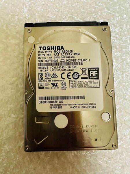 TOSHIBA MQ01ABD100 1TB HDD