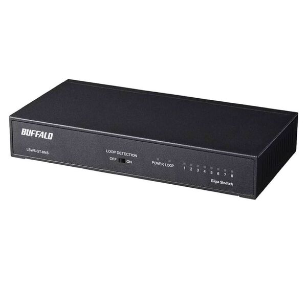 BUFFALO Giga 8ポートスイッチングハブ LSW6-GT-8NS/NBK ブラック 未使用
