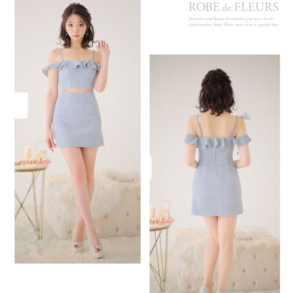 Robe de fleurs ローブドフルール ドレス ビジュー リボン キャバ