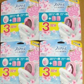 【P&G】 ファブリーズ さくらフローラルの香り トイレ用消臭剤 3回分 x4個