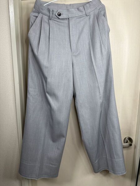 【CLEL】【CLEL core.】Wool Cut off Straight Slacks/ウールカットオフストレートスラックス