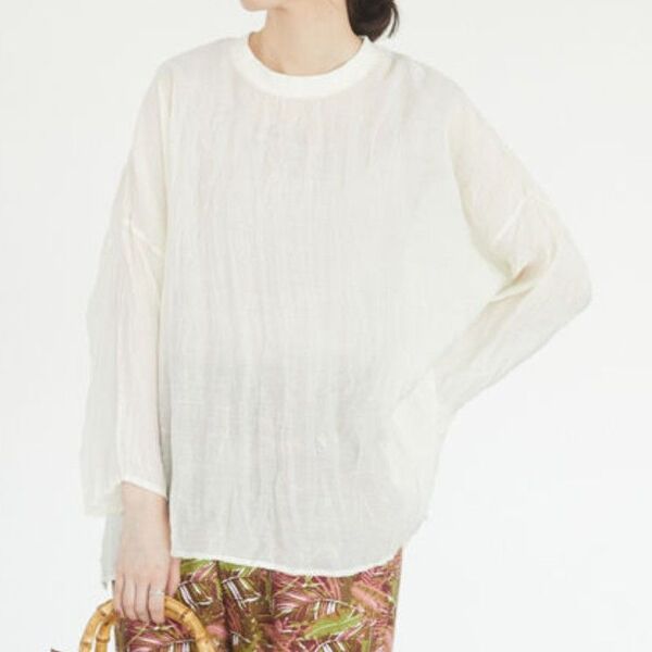 chocol raffine robe シアーワッシャーブラウス ショコラフィネローブ ホワイト Tシャツ カットソー