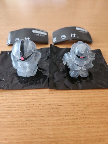 まちぼうけ 機動戦士ガンダムの場合 ブラッククリアver. セブンイレブン限定 量産型ザク アッガイ 2個セット 待ちぼうけ