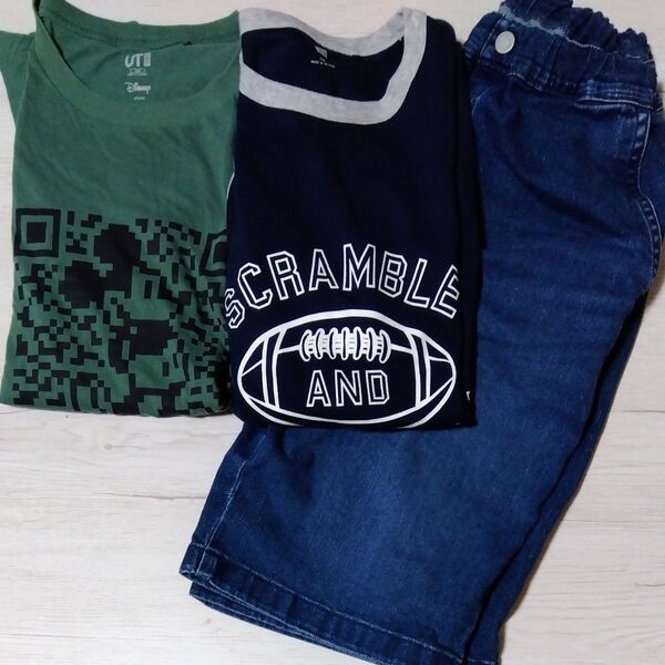UNIQLO Tシャツ ハーフパンツ 3点セット 160