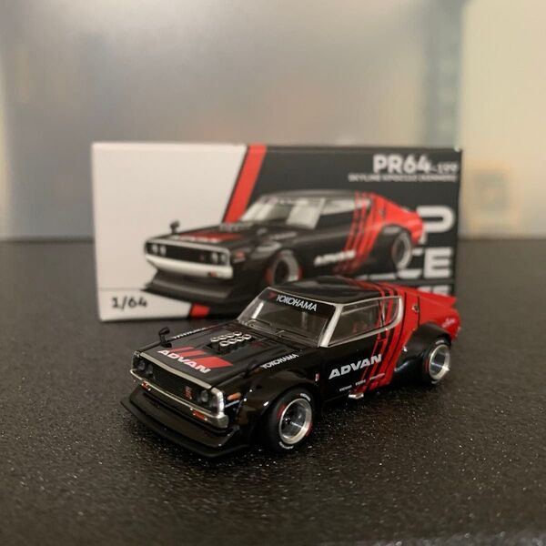 16 美品 スカイライン GT-R ケンメリ ワイドフェンダー 深リムホイール アドバンカラー ダイキャスト 1/64サイズ