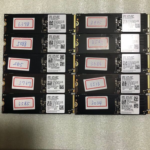 使用時間3034~6378 SSD NVME Samsung 256gb 256g 2280 pm991 サムソン