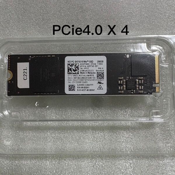 使用時間641h SSD NVME WD SN740 256gb 256g 2280 PCIe 4.0 X 4
