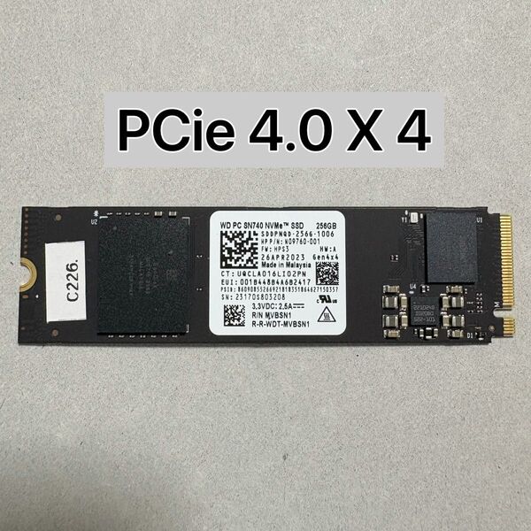 使用時間449 SSD NVME WD SN740 256gb 256g 2280 PCIe 4.0 X 4