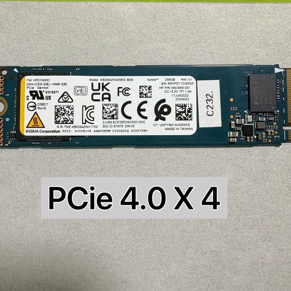 使用時間7489 SSD NVME KIOXIA 256gb 256g 2280 PCIe 4.0 X 4