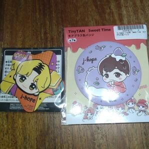 【2点セット】 TinyTAN j-hope ジェイホープ Sweet Time モアプラス缶バッジ ちびぐるみ星型ビッグ缶バッジ