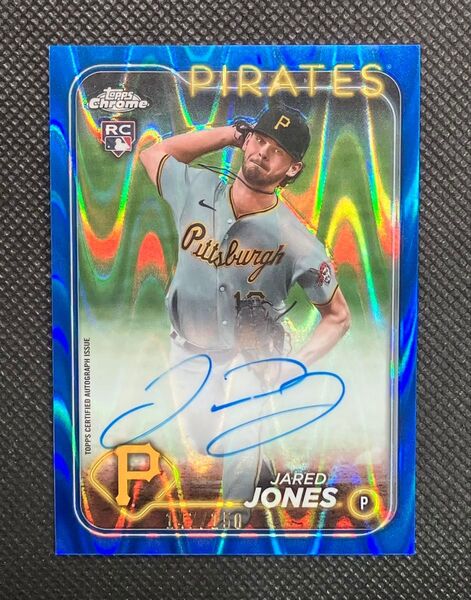 2024 Topps Chrome Jared Jones Blue Raywave Refractor Auto 直筆サイン