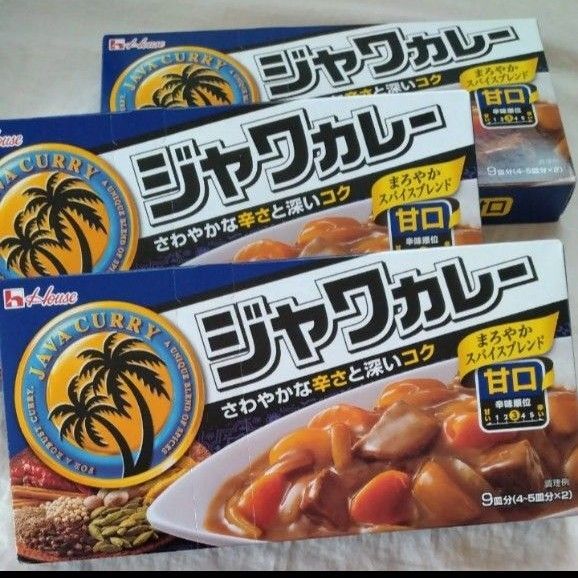 再出品可! 甘口 9皿分×3箱 ジャワカレー ハウス 新品未開封 賞味期限〜2026.8