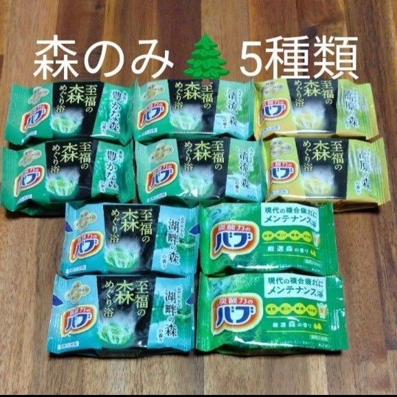 再出品可! ②至福の森めぐり浴 他5種類 計10錠 入浴剤 バブ 花王 数量限定