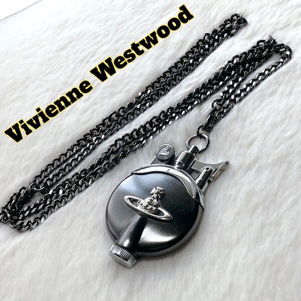 【美品】Vivienne Westwood メタルORB オイルライター ユニセックス ネックレス風 懐中時計風 ジッポ