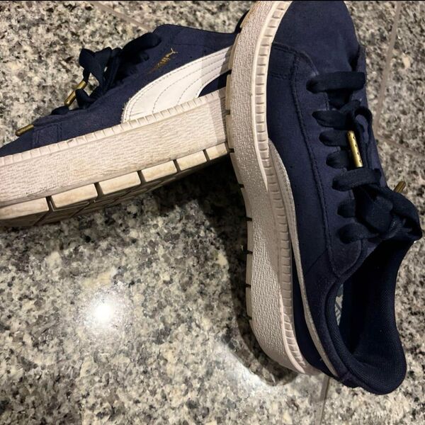 PUMA スニーカー スエード ネイビー 23.5cm