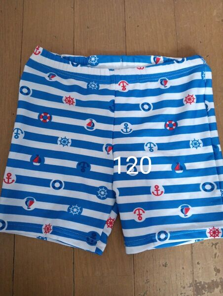 水着 120 海パン 水遊び スイムパンツ マリン ヨット いかり 青 白 ボーダー 海