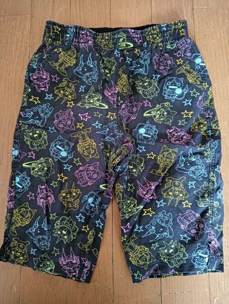 ハーフパンツ 120 半ズボン 妖怪ウォッチ 妖怪 UNIQLO ユニクロ キッズ S 黒 パジャマ ルームウェア ステテコ