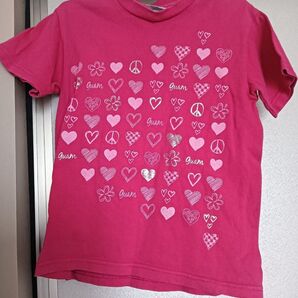 半袖Tシャツ S 120 ぐらい ピンク ハート 花 guam グアム
