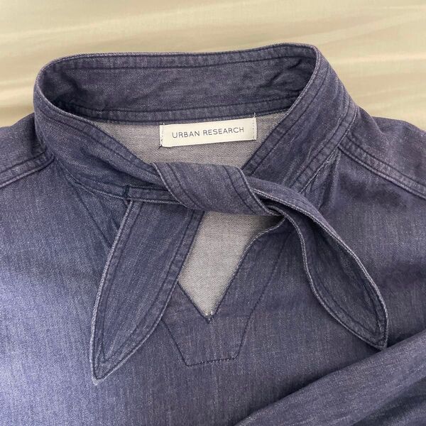 URBAN RESEARCH アーバンリサーチ デニムシャツ ボウタイブラウス 長袖