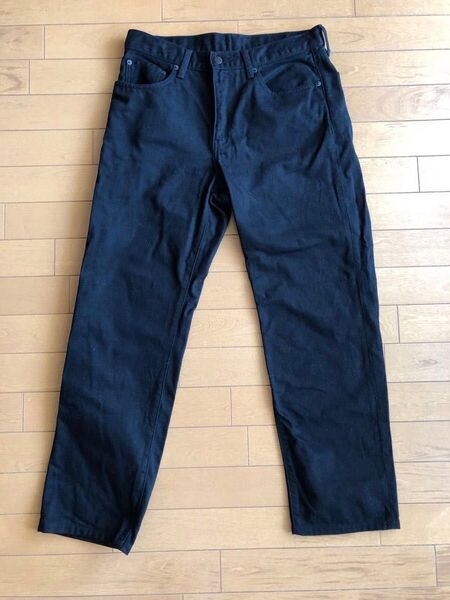 無印良品 スリムフィットデニムパンツ 黒 W32 xL32 お直し済