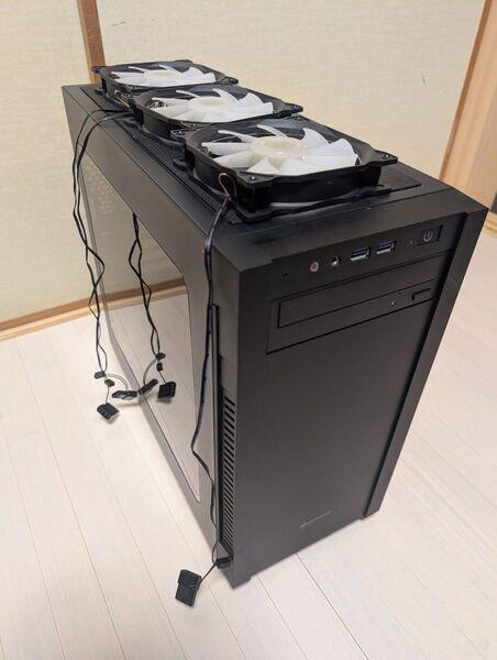 Sharkoon S1000 Window SHA-S1000-W ファン3個+DVDドライブおまけ MicroATX PCケース
