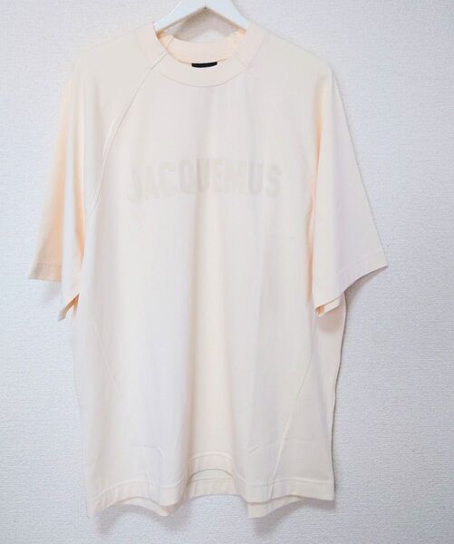 新品JACQUEMUS ジャックムー ジャックムス 24aw LE TSHIRT TYPO ロゴTシャツ M ベージュ